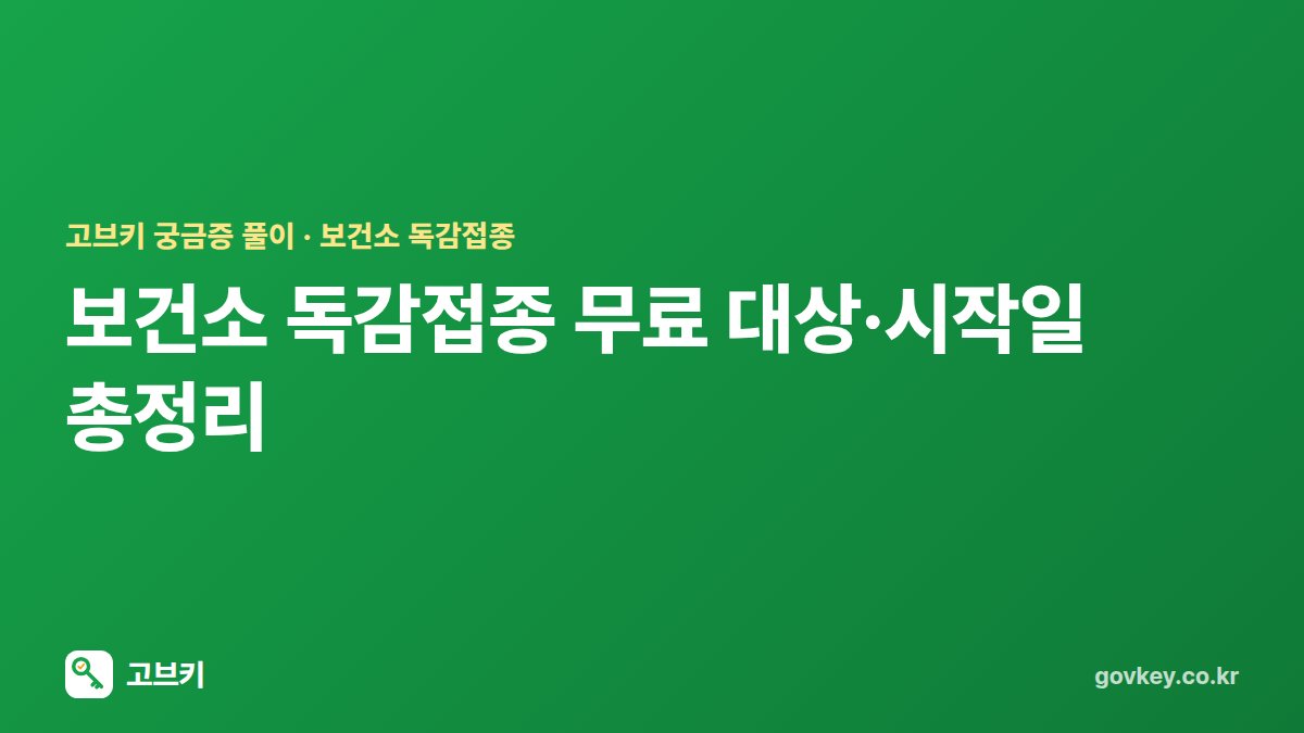 보건소 독감접종 무료 대상·시작일 총정리